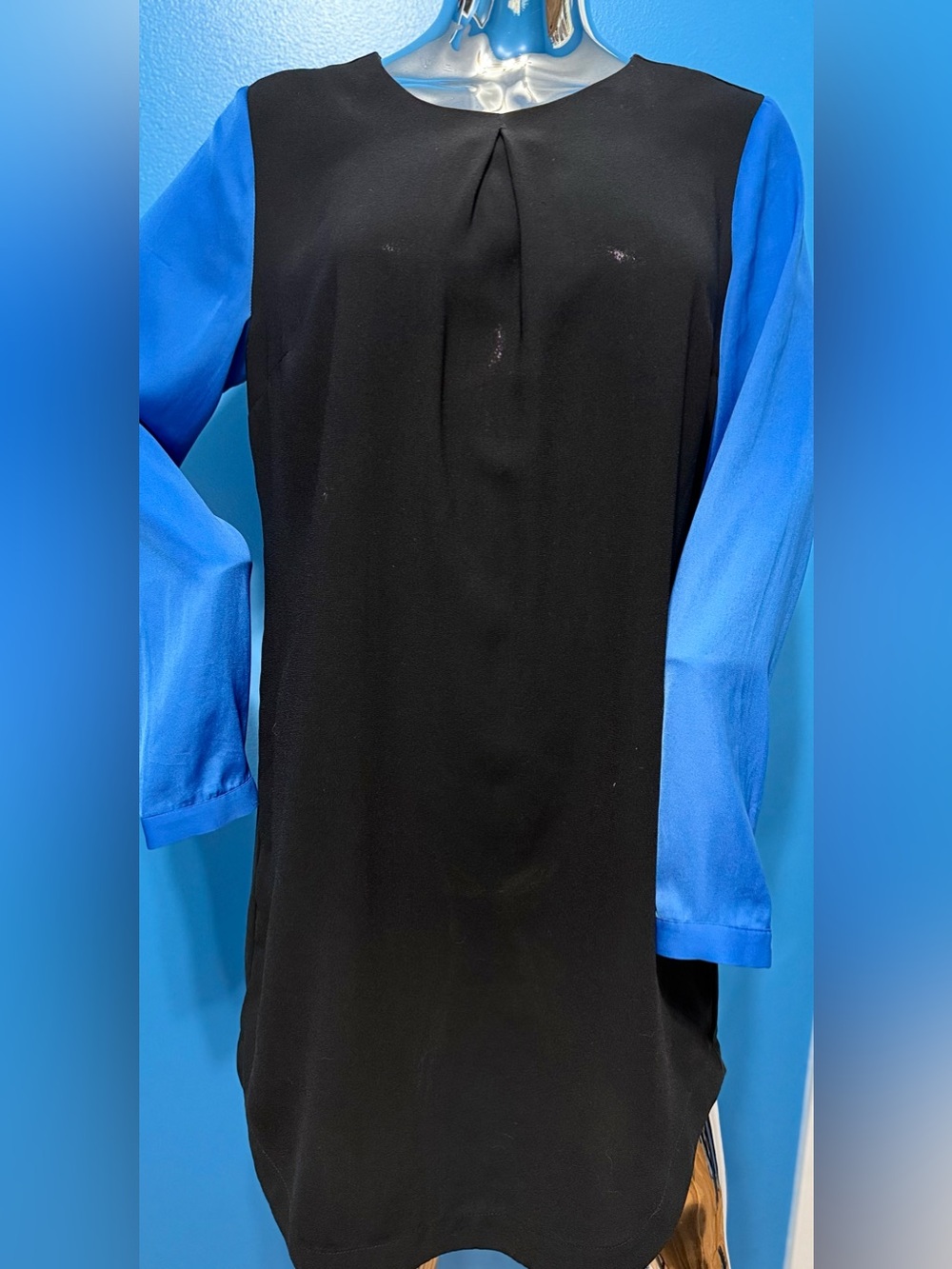 Mossimo Supply Co. Black Tunic with Blue Long Sleeves M